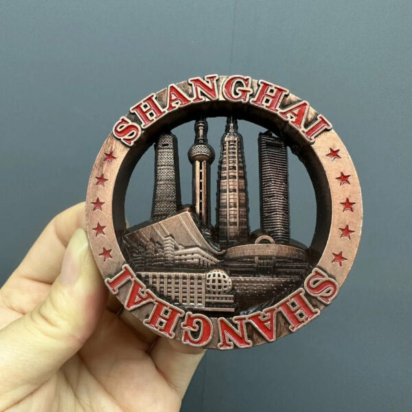 Shanghai Travel Souvenir - Metal Magnetic Refrigerator Magnet - Image 15