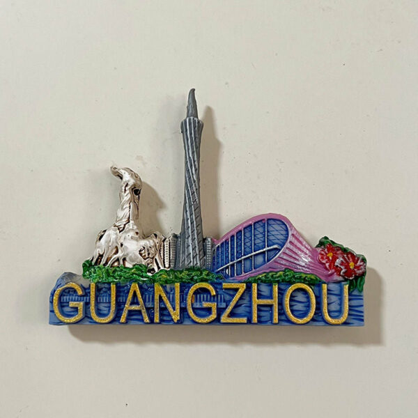 Guangzhou Tower Refrigerator Sticker - Wuyang Stone Statue Souvenir - Image 2