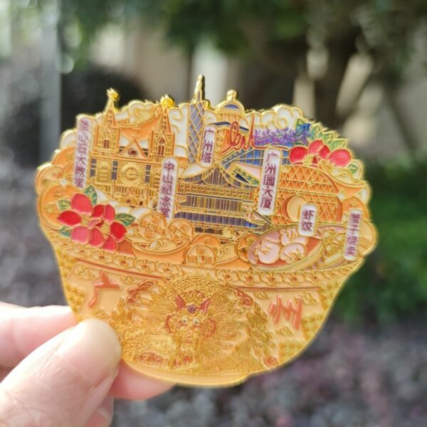 Guangzhou Golden Rice Bowl Metal Refrigerator Sticker - Tourism Souvenir