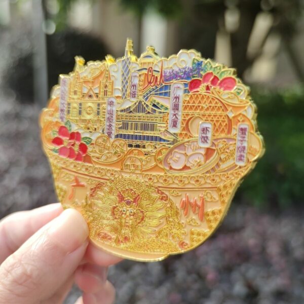 Guangzhou Golden Rice Bowl Metal Refrigerator Sticker - Tourism Souvenir - Image 4