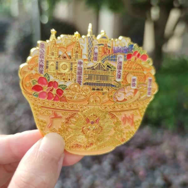 Guangzhou Golden Rice Bowl Metal Refrigerator Sticker - Tourism Souvenir - Image 3